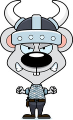 Cartoon Angry Viking Mouse