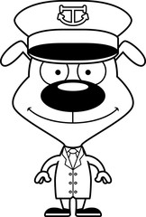 Cartoon Smiling Boat Captain Puppy