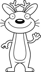 Cartoon Jackalope Waving