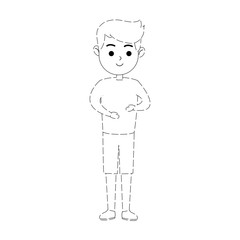 happy boy cartoon icon image vector illustration design