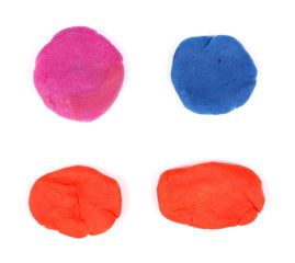 Set of colorful plasticine isolated on white background