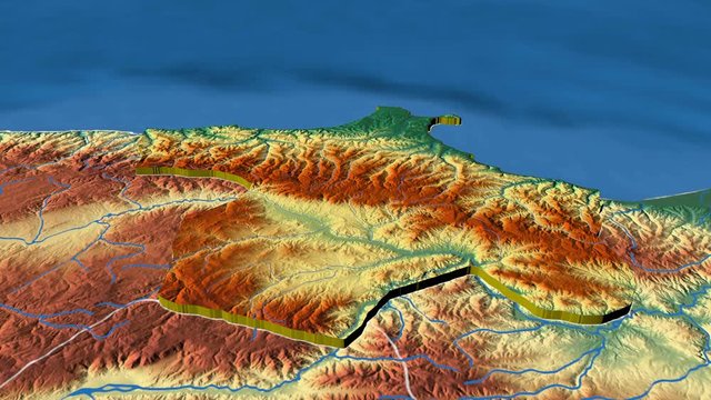 Sinop - Turkey, region extruded. Bumps shaded
