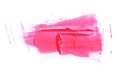Pink grunge brush strokes oil paint isolated on white background