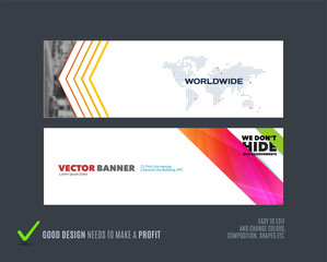 Abstract vector set of modern horizontal website banners