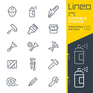 Lineo Editable Stroke - Construction and Tools line icons
Vector Icons - Adjust stroke weight - Expand to any size - Change to any colour