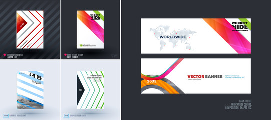 Abstract vector set of modern horizontal website banners