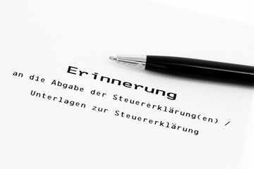 Erinnerungsschreiben Steuererklärung