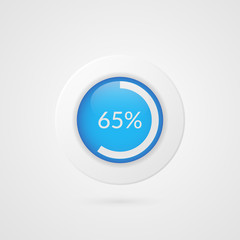 65 percent pie chart. Percentage vector infographics. Circle diagram isolated symbol. Business illustration icon for marketing presentation, project, planning, download, report, web design