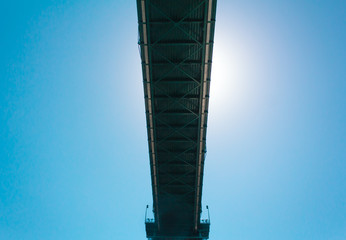 Photo of view from underneath Lion's Gate Bridge, Vancouver, BC