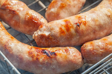 Food on the nature. Picnic. Vegetables. Grill. Bonfire. Recreation.