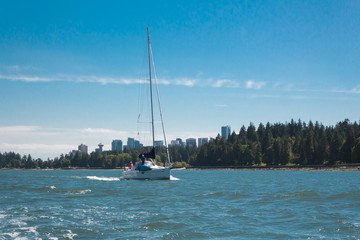 Photo of sailboat on the coast of Vancouver, BC