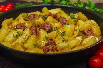 fresh veal, stewed with fresh potatoes and spices.