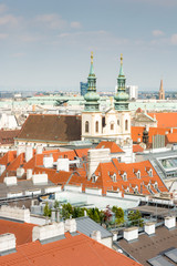 Obraz premium Jesuit Church and cityscape of Vienna