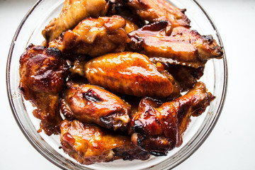 chicken wings in soy and honey sauce