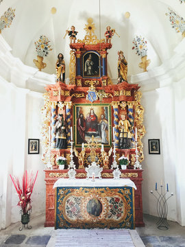 Altar With Patron Saints in White Mountain Chapel