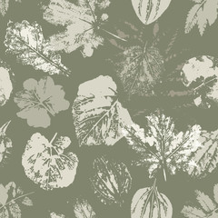   pattern with stamp leaves. Endless texture for nature design. Hi detailed. Vector illustration for paper, wallpapers, textile, web. Vintage design