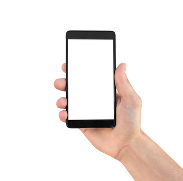 Modern smartphone in hand isolated