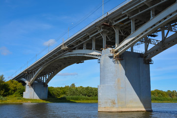 Kanavinsky bridge across the Oka river in Nizhny Novgorod