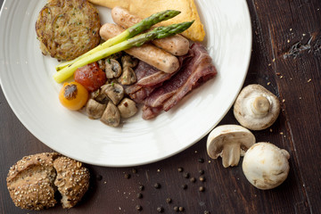 English Breakfast - Omelet on Plate