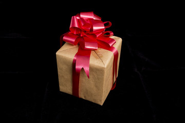 Gift isolated in black