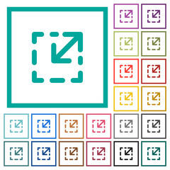 Resize element flat color icons with quadrant frames