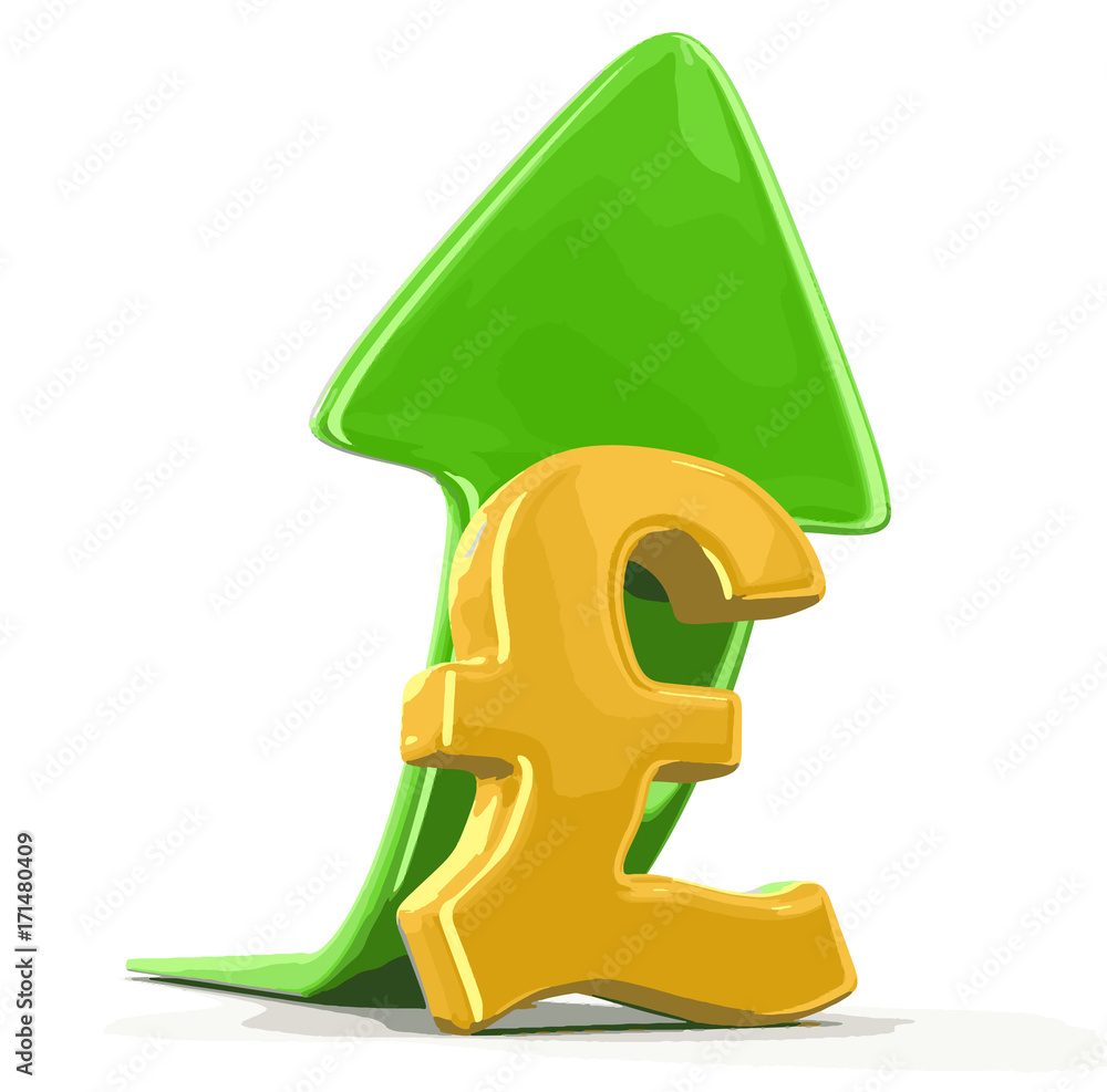 Poster pound sign with arrow up. image with clipping path