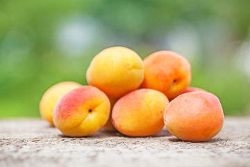 Apricot. Peach. Ripe, tasty and healthy fruit. For your design.