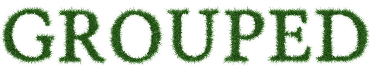 Grouped - 3D rendering fresh Grass letters isolated on whhite background.