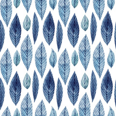Watercolor seamless pattern with foliage