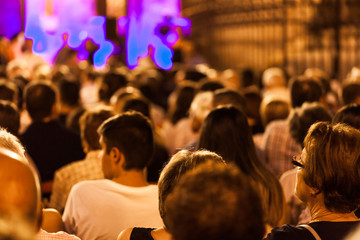 Live concert audience with lights