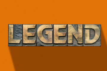 legend word wooden orange