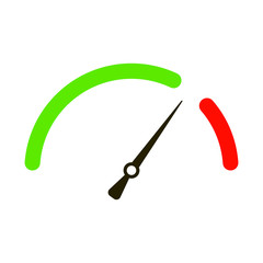 Green and red indicator with arrow
