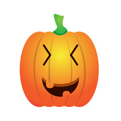 Isolated happy jack-o-lantern on a white background, Vector illustration