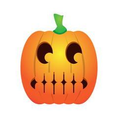 Isolated jack-o-lantern on a white background, Vector illustration