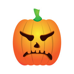 Isolated angry jack-o-lantern on a white background, Vector illustration