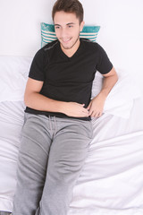 Fototapeta premium Man in bed.