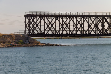 Iron bridge in Genichesk, Ukraine