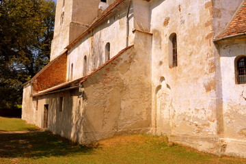 Fortified medieval saxon evangelic church in the village Toarcla, Tartlau, Transylvania, Romania....