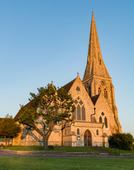 Fototapeta na wymiar All Saints Church next to Blackheath Village, Greenwich, London, England, United Kingdom at sunset