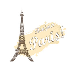 Eiffel tower isolated vector illustration