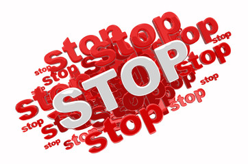 Word stop. Image with clipping path