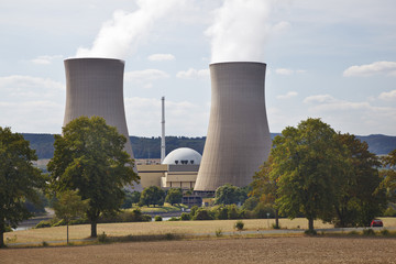 Nuclear Power Plant In Green Landscape