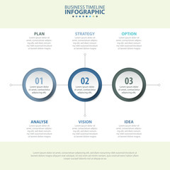 Fototapeta premium 3 steps modern and clean Business Infographics design template