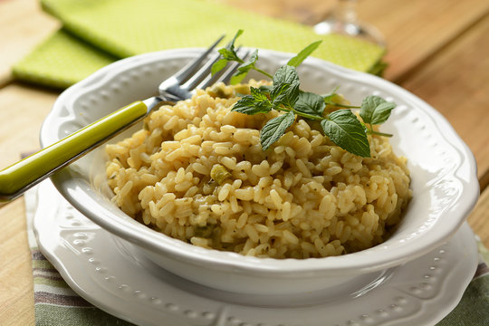 risotto with asparagus and mint