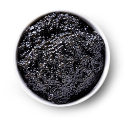 Bowl of black caviar