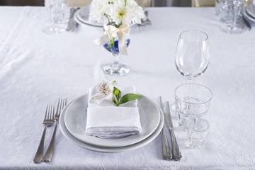 Beautiful table set for some festive event