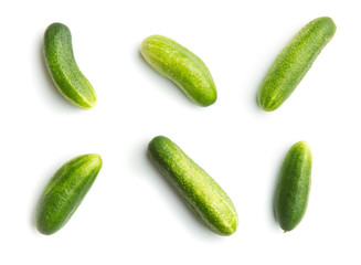 Fresh green cucumbers.