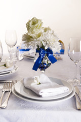 Wedding table decorated