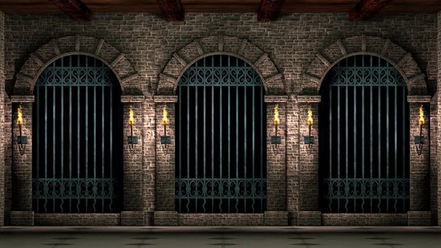 Arches with iron railings loop video