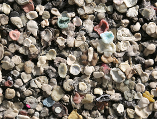 background of used chewing gum